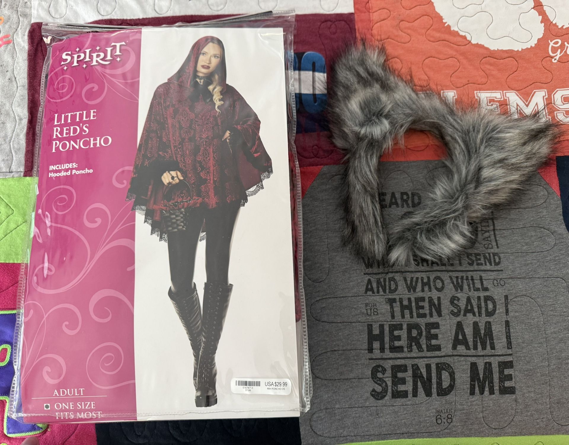 Spirit Halloween Little Red Riding Hood Poncho & Wolf Ears