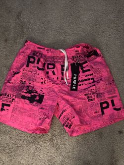 Purple Brand Pink Newspaper Print Shorts size Medium