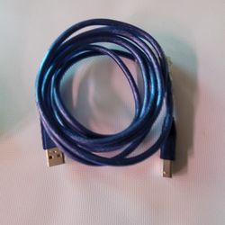 Blue USB 2.0 Type A to Type B Printer Cable