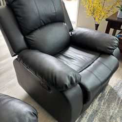 Charcoal Leather Recliner 