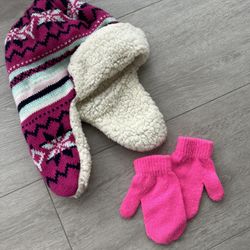 Little Kids Winter Hat And Mittens - 3-5 Year Old