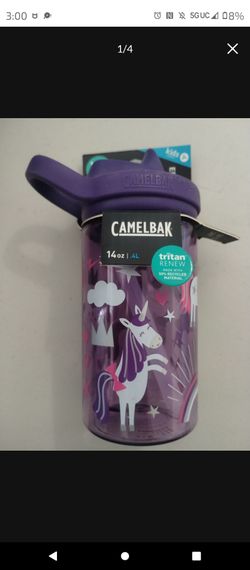 CAMELBAK EDDY UNICORN KIDS TRITAN RENEW WATER BOTTLE, 14 OZ - PURPLE