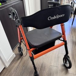 Heavy-Duty OasisSpace Rolling Walker – Pneumatic Wheels, Wide Seat, 450 lb Capacity 