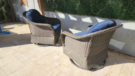 Pair Patio  Chairs    Swivel  And  Rocker 
