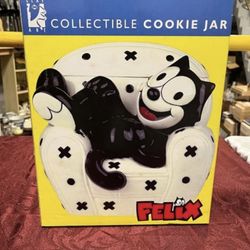 Vintage Collectible Felix The Cat Hand Painted Cookie Jar NEW IN BOX