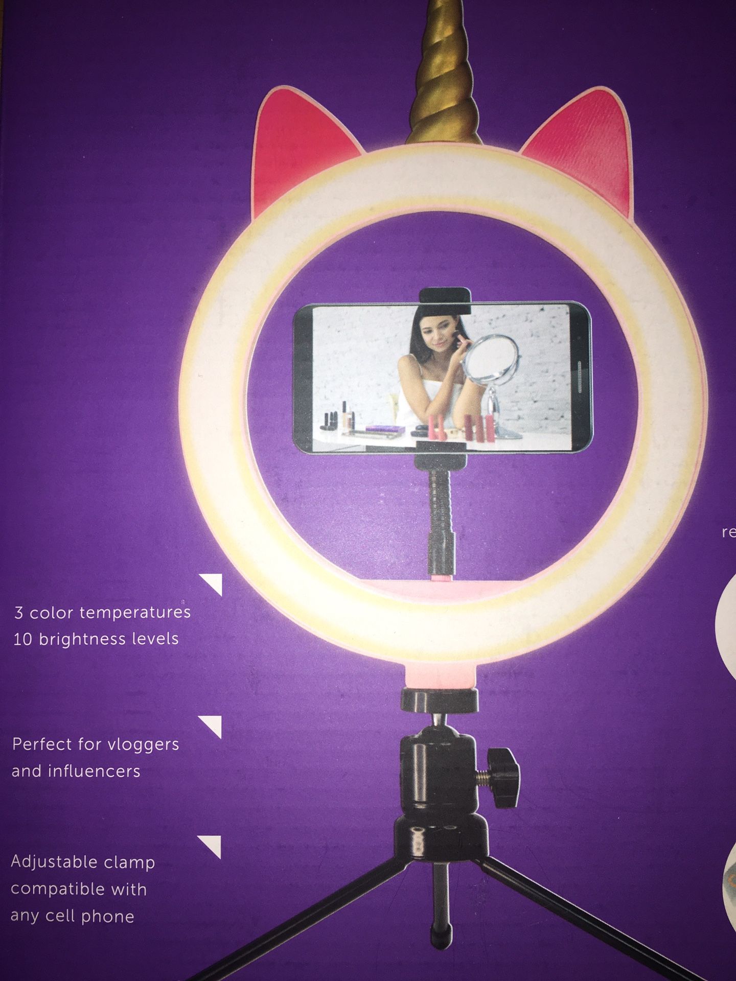 8in Unicorn 🦄 Ring Light In Line Remote/ 360 Rotation Compatible W/any Cell 