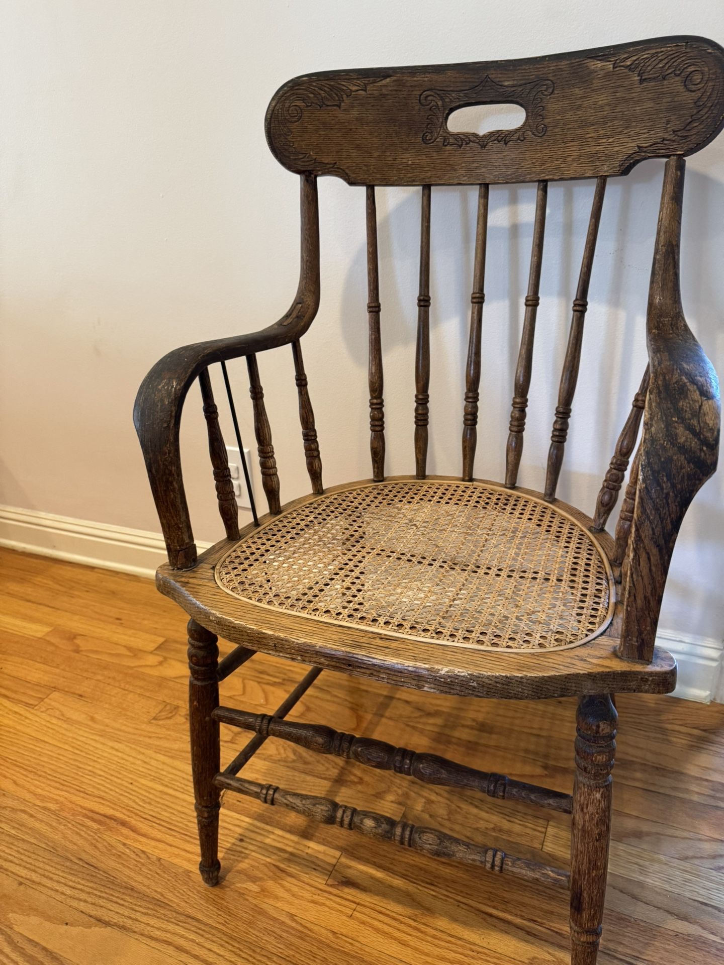 Vintage Cane Desk/Dining Chair $25