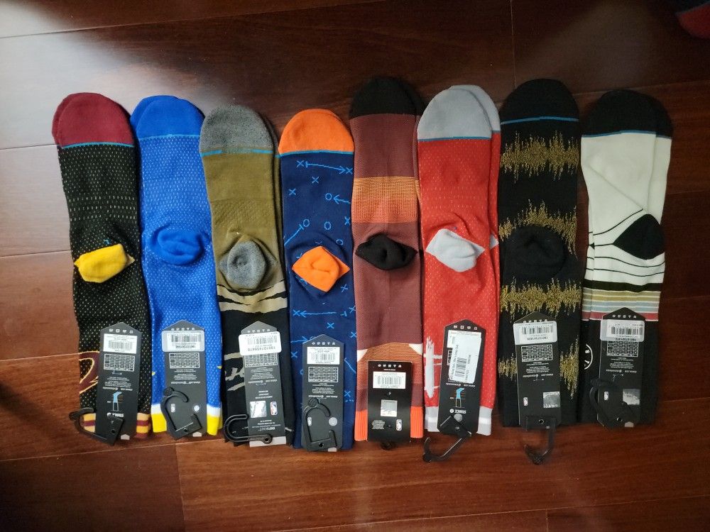 Stance Socks NBA lot 8 Pairs Brand New , Size Large (9 12)