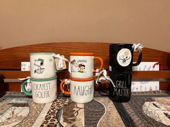 Rae Dunn Snoopy/Peanuts Mugs, 4 Pics, READ Description