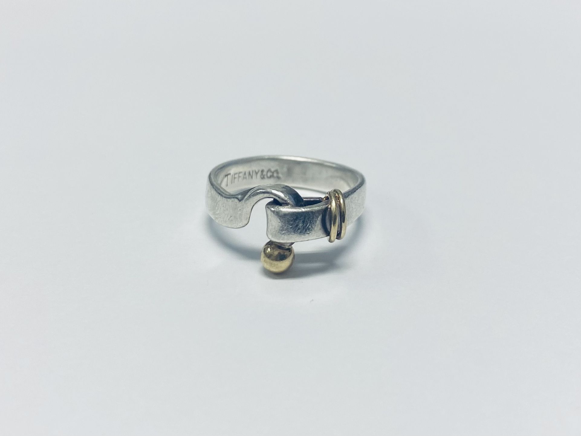 Authentic Vintage Tiffany & Co Sterling Silver/18K Gold Hook Ring