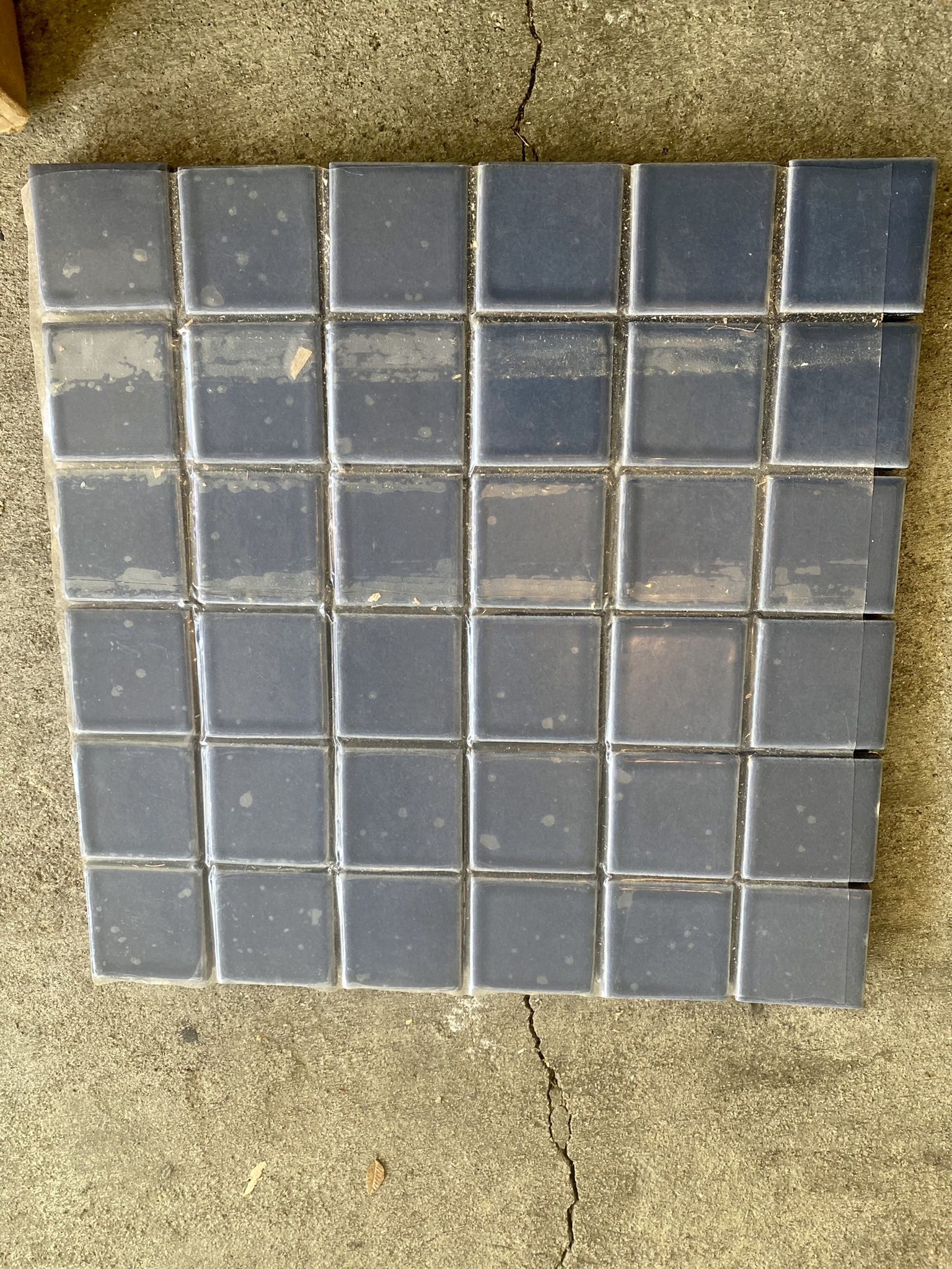 Fireclay Slate blue Square 2” Mosaic Tile