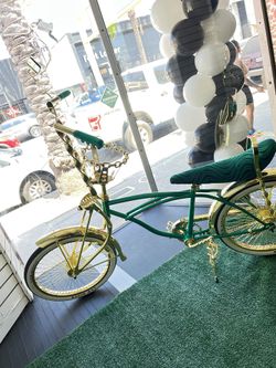 Green And Gold Lowrider Bike