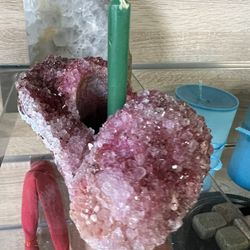  Amethyst Crystal Candleholder 
