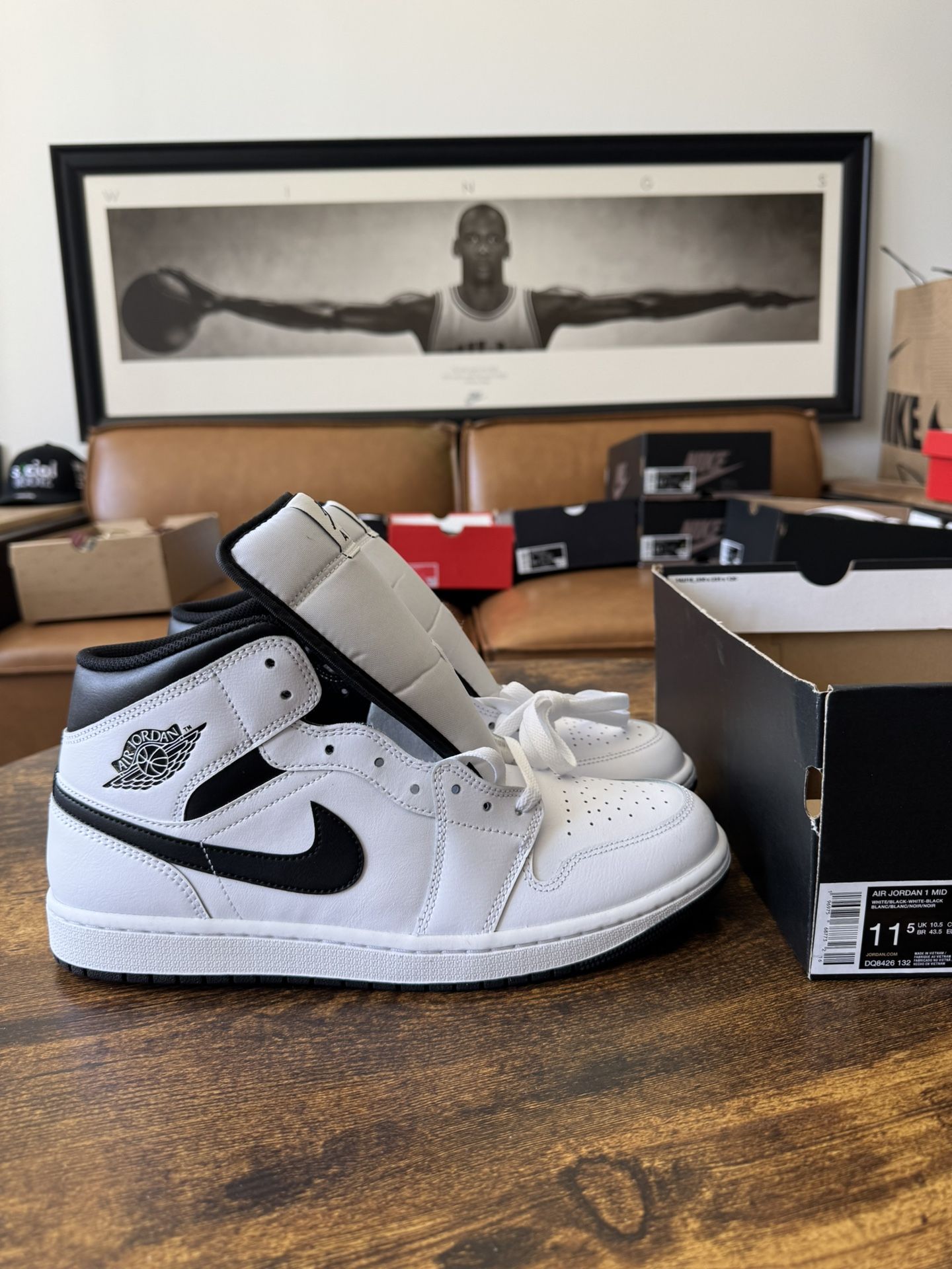 Air Jordan 1 White/Black - Size 11.5