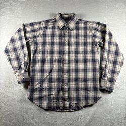 Vintage Pendleton Shirt Men’s M Brown Plaid Lodge Flannel Wool Made USA 90s#271