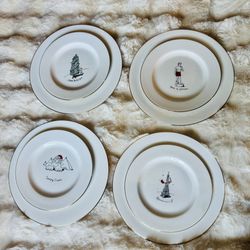 4 Setting Dinner And Salad Plates