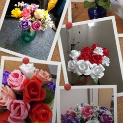 Hand Made Beautiful Plastic Flowers 