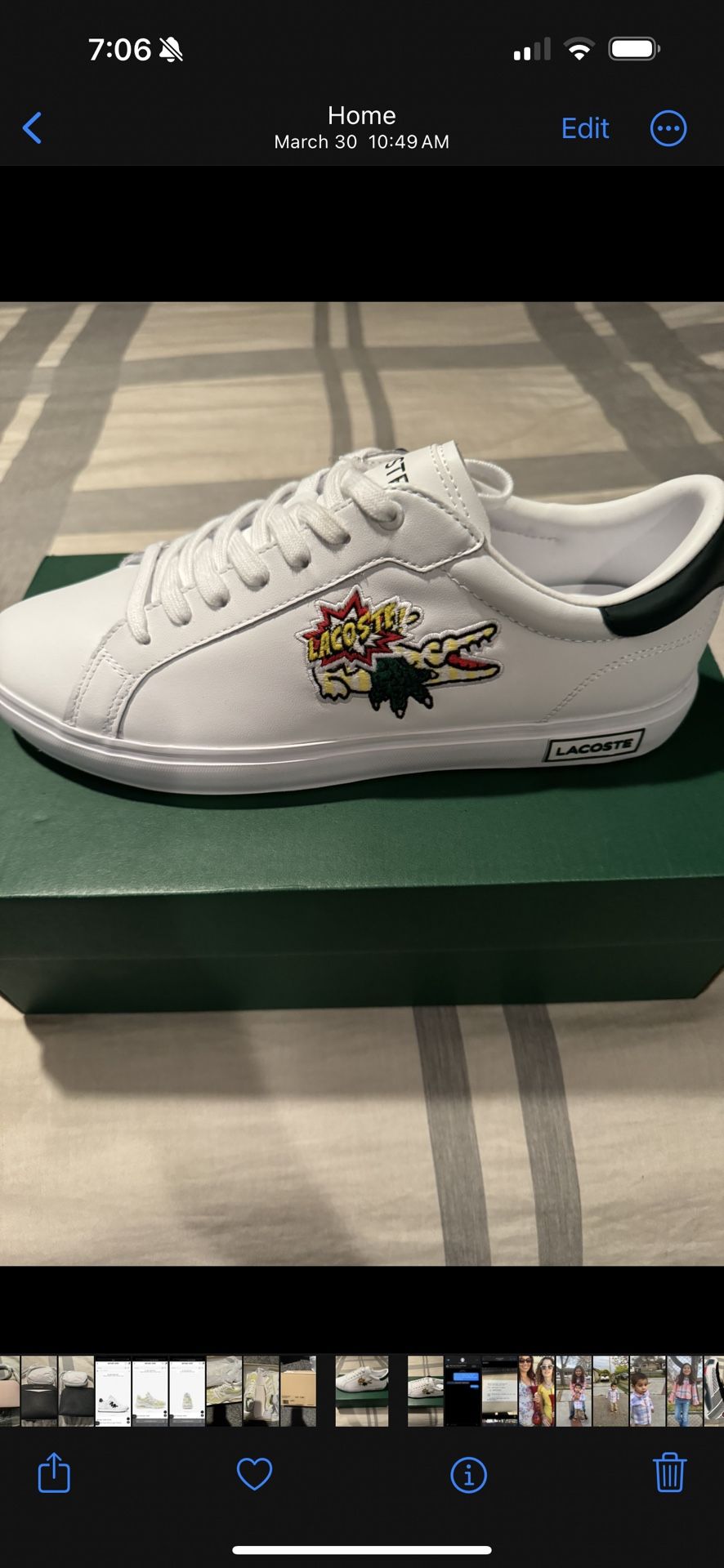 men la coste sneakers size 11