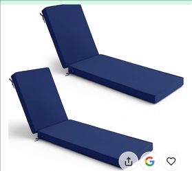Chaise Cushions Outdoor Navy (2) New