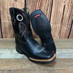 Women Western Cowgirl Square Toe Boot Botas Vaqueras Para Dama Estilo Rodeo Negras