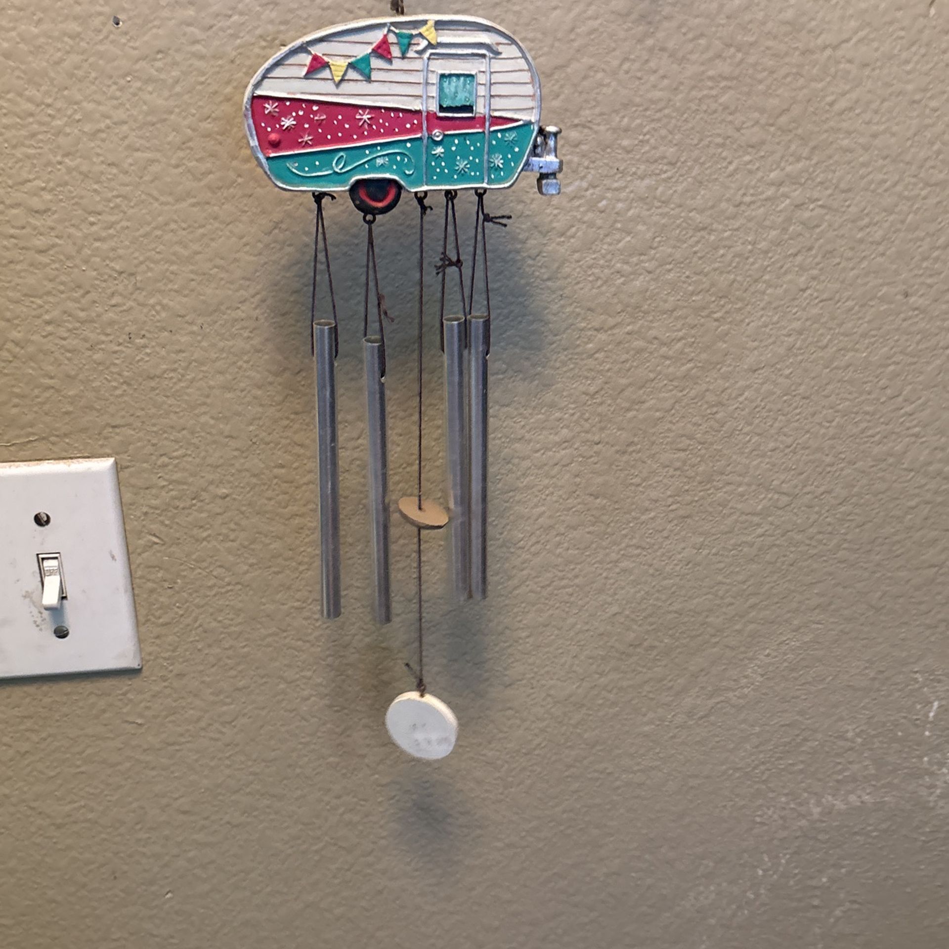 Adorable TRAILER Wind Chime 50 Year Old 4” Trailer Choked 8” Length Sound Beautiful In Wind