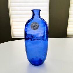 Blue Glass Spanish Vase