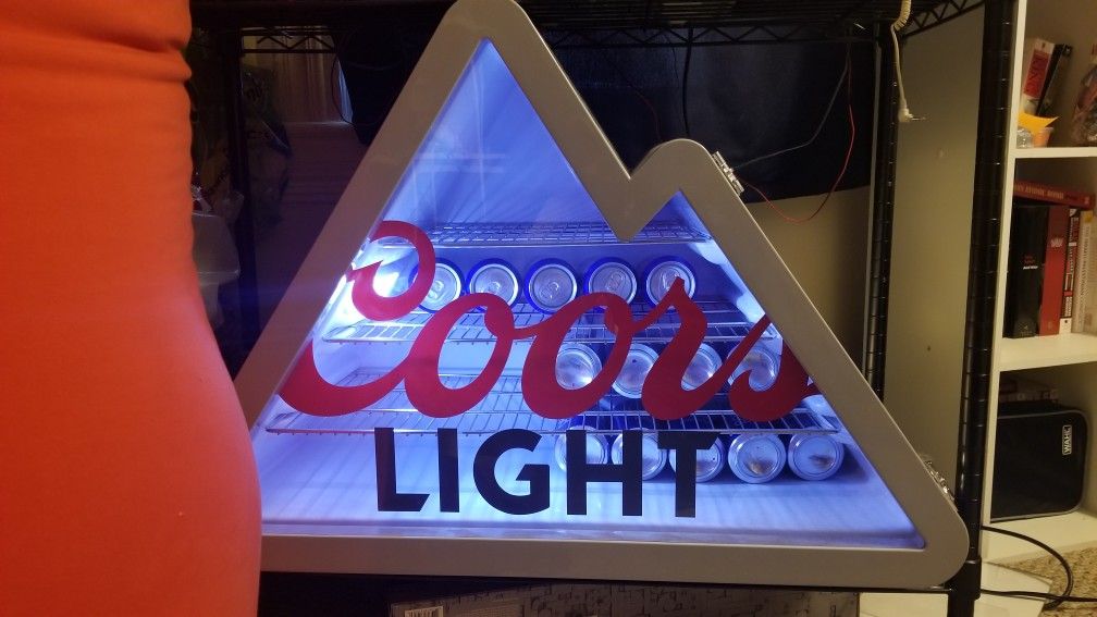 Coors Light Mountain Peaks Stainless Steel Refrigerator Beer Cooler Mini Fridge for Sale in Lynn