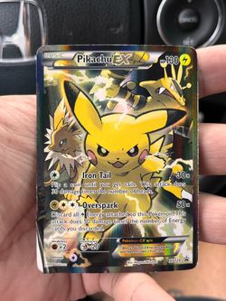 Pokémon  TCG Pikachu EX XY124 XY Promo Holo Full Art rare 2016 Damaged