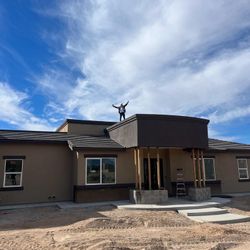 He is doing painting and roofing and carpentry work.