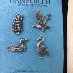 Vintage Danforth Pewter Buttons.  Middlebury, Vermont, USA