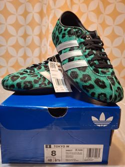 adidas Originals Tokyo W Green Leopard Pony Hair Women's Size 8 NIB IH6637