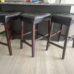 Faux Leather Bar Stools