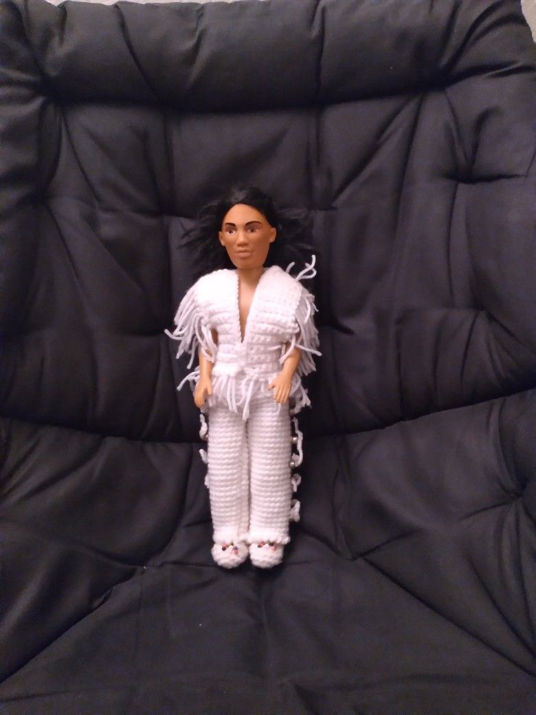 Vintage Native American Doll With Handmade Clothes