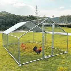 Extra Large Chicken Coop 10 x 13 ft Metal Walk-in Chicken Run 