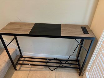 Flash Sale! Narrow Entryway Console Table with Built-In Power Outlets