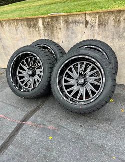 22x12 TIS 547BM OFF-ROAD WHEELS RIMS + TIRES (4) NEW-WE FINANCE NO CREDIT OK