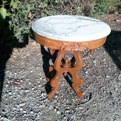 Pair Of French Marble Top  End Tables