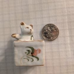 Vintage Porcelain Cat Figurine 