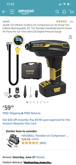 Brand new acetek air tire inflator cordless