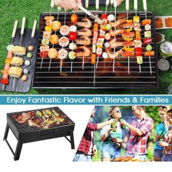 Barbecue Grill Portable BBQ Charcoal Grill Smoker Grill for Outdoor Cooking Camping Hiking Picnics Backpacking