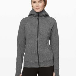 Lululemon Scuba Hoodie Heathered Speckled Black Sz. 6