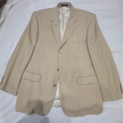 Men's Tan Three-Button Suit Blazer