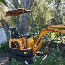 Tractor Excavator Works Great 2 Buckets ,One Graber Blue Smaller Trailer