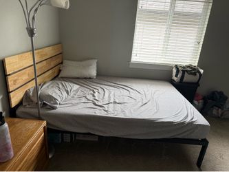 Queen bed frame and mattress