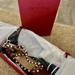 Valentino RockStuds Flats Ankle Strap