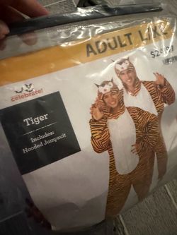 Adult Tiger Hooded Jumpsuit Costume