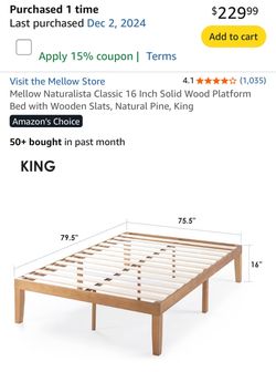 Wood King Bed Frame