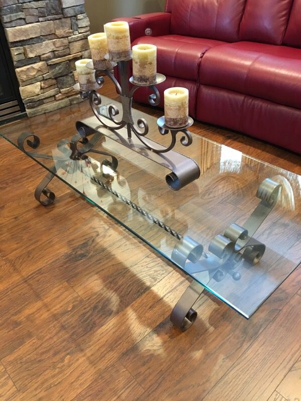 Coffee table with candles