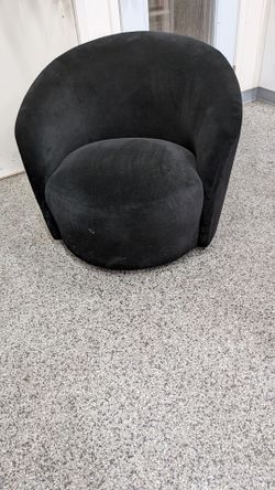 Restoration Hardware Copenhagen Black Velvet swivel chair