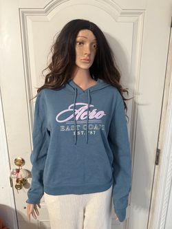 Women’s Aeropostale Blue Hooded Sweatshirt with Pink Script Logo size XL